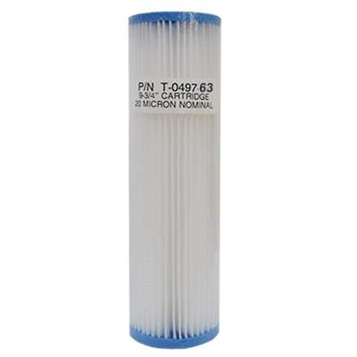 Unicel 2 3/4" x 9 3/4" Pleated Polypropylene 6 Sq. Ft 20 Micron Filter Cartridge