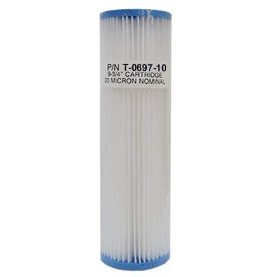 Unicel 2 3/4" x 9 3/4" Pleated Polypropylene 4 Sq. Ft 10 Micron Filter Cartridge