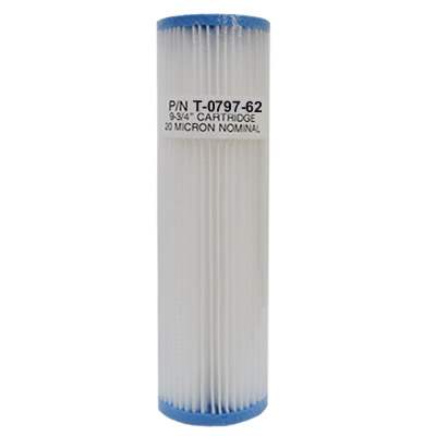 Unicel 2 3/4" x 9 3/4" Pleated Polypropylene 6 Sq. Ft 50 Micron Filter Cartridge