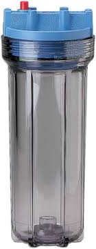 Pentair 10" Slim Line Housing 3/8" Port Clear Blue With Pressure Relief